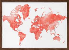 World map with outlined countries, Coralinah Poster