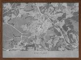 Gray vintage map of Stuttgart downtown Germany Poster