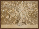 Sepia vintage map of Leipzig Germany Poster