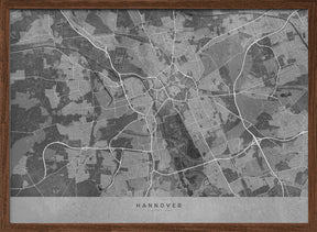 Gray vintage map of Hannover Germany Poster