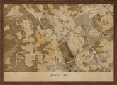 Sepia vintage map of Hannover Germany Poster