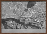 Gray vintage map of Hamburg downtown Germany Poster