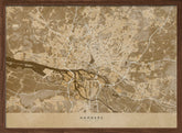 Sepia vintage map of Hamburg Germany Poster