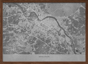 Gray vintage map of Dresden Germany Poster