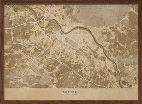 Sepia vintage map of Dresden Germany Poster