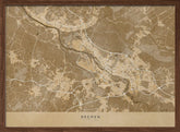 Sepia vintage map of Bremen Germany Poster