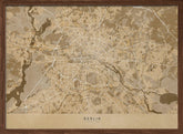 Sepia vintage map of Berlin in Germany Poster