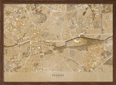 Sepia vintage map of Rennes France Poster