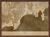 Sepia vintage map of Nice France Poster