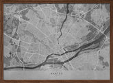 Gray vintage map of Nantes France Poster