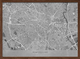 Gray vintage map of Montpellier France Poster