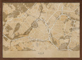 Sepia vintage map of Lille France Poster