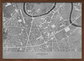 Gray vintage map of Grenoble downtown France Poster