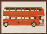 Red English Bus Poster