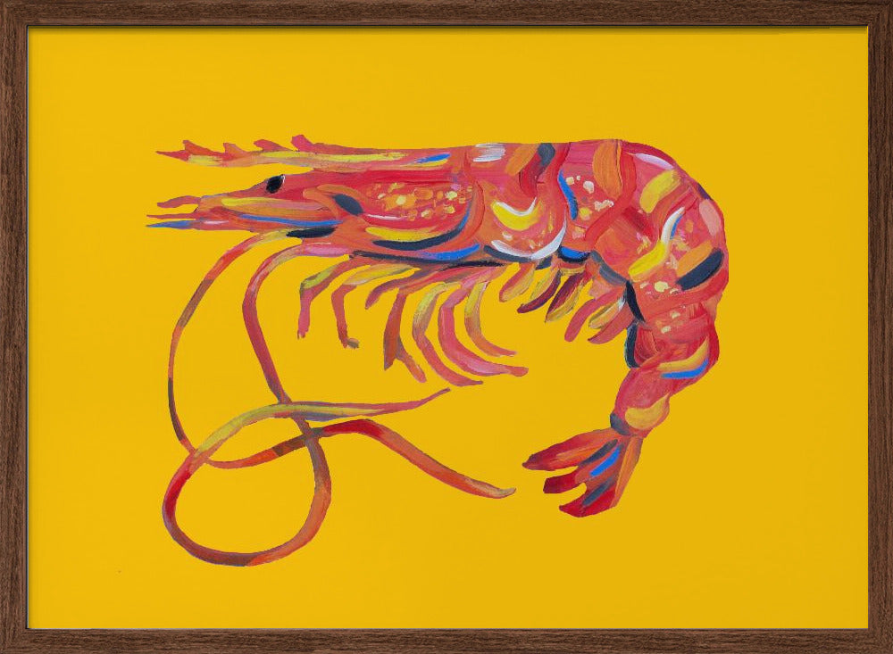 Prawn On Yellow Poster