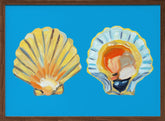 Scallops On Blue Poster