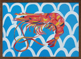 Prawn On Blue Wavey Poster