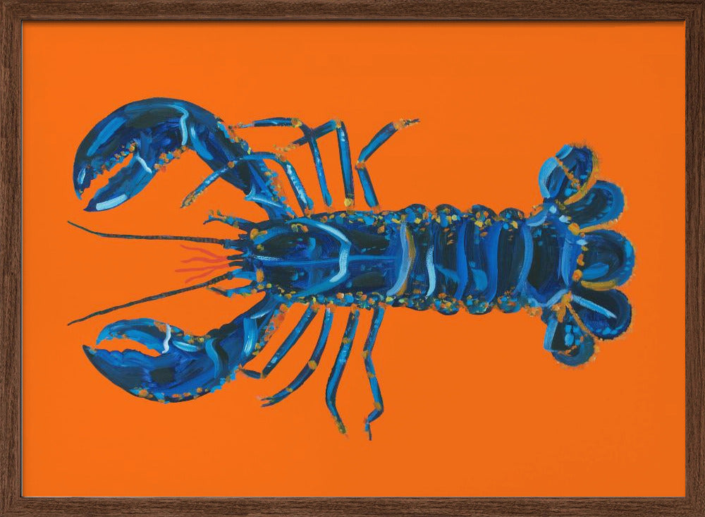 Lobster On Orange Poster