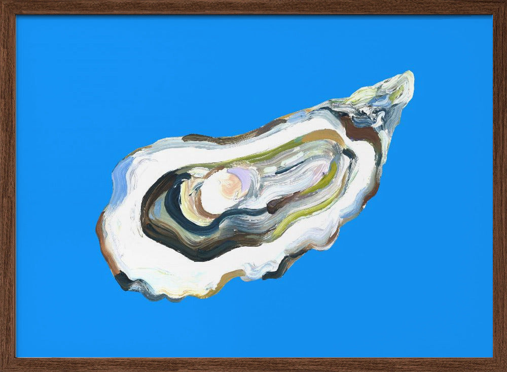 Oyster By the Sea Blue Poster