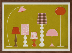 Mid Century Modern Lamps Poster