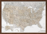 Highly detailed map of the United States and Canada Poster