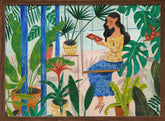 Reading in the Tropical Greenhouse Poster