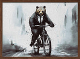 Bear on bike Poster