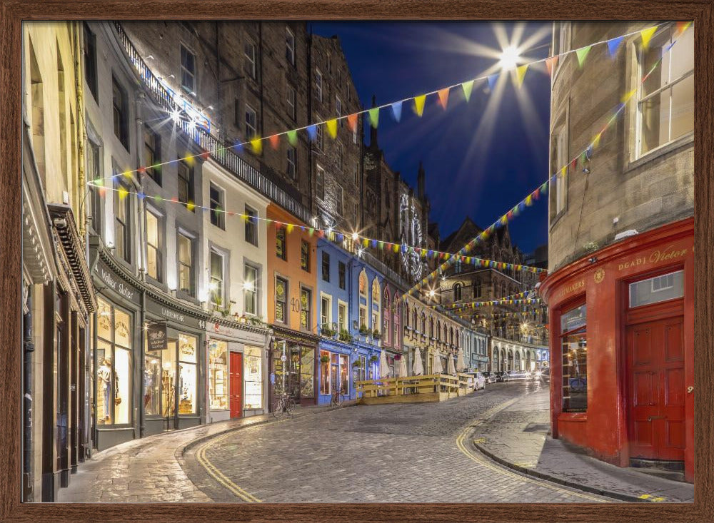 Charming evening impression at West Bow, Victoria Street Poster