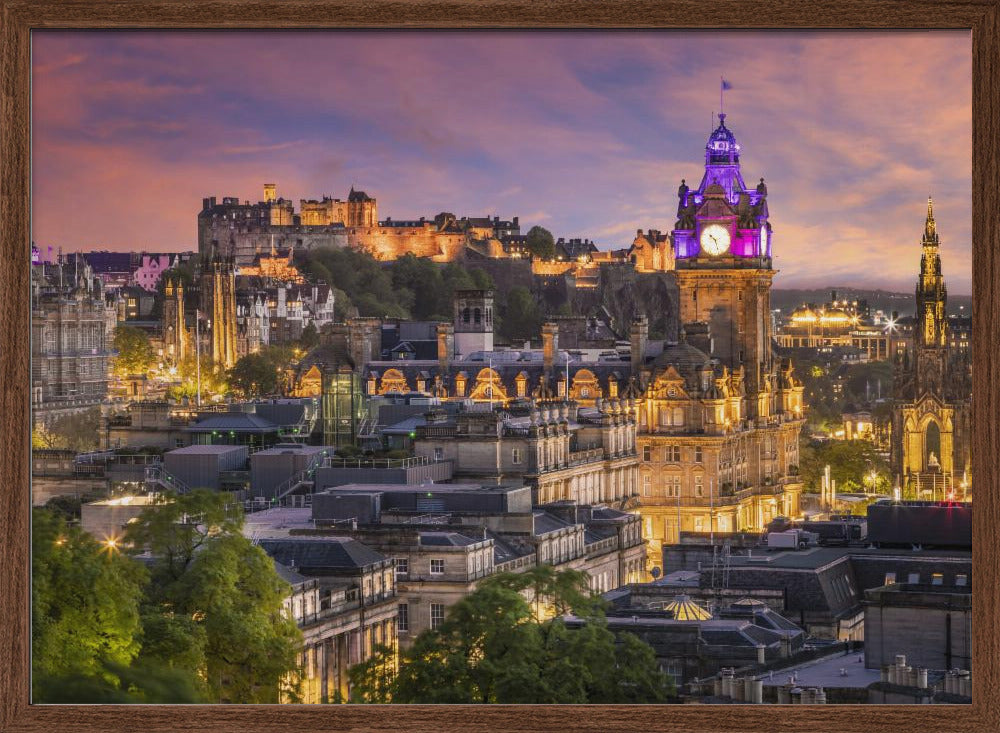 Fantastic sunset in Edinburgh Poster