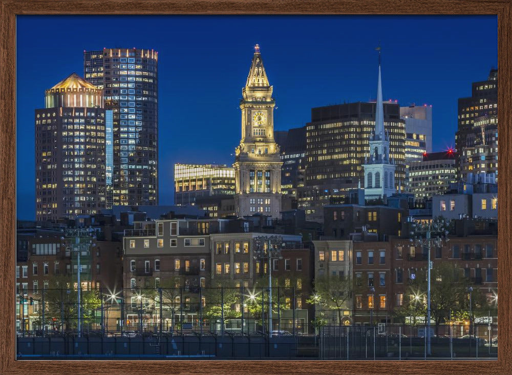 BOSTON Evening Skyline of North End &amp; Financial District Poster