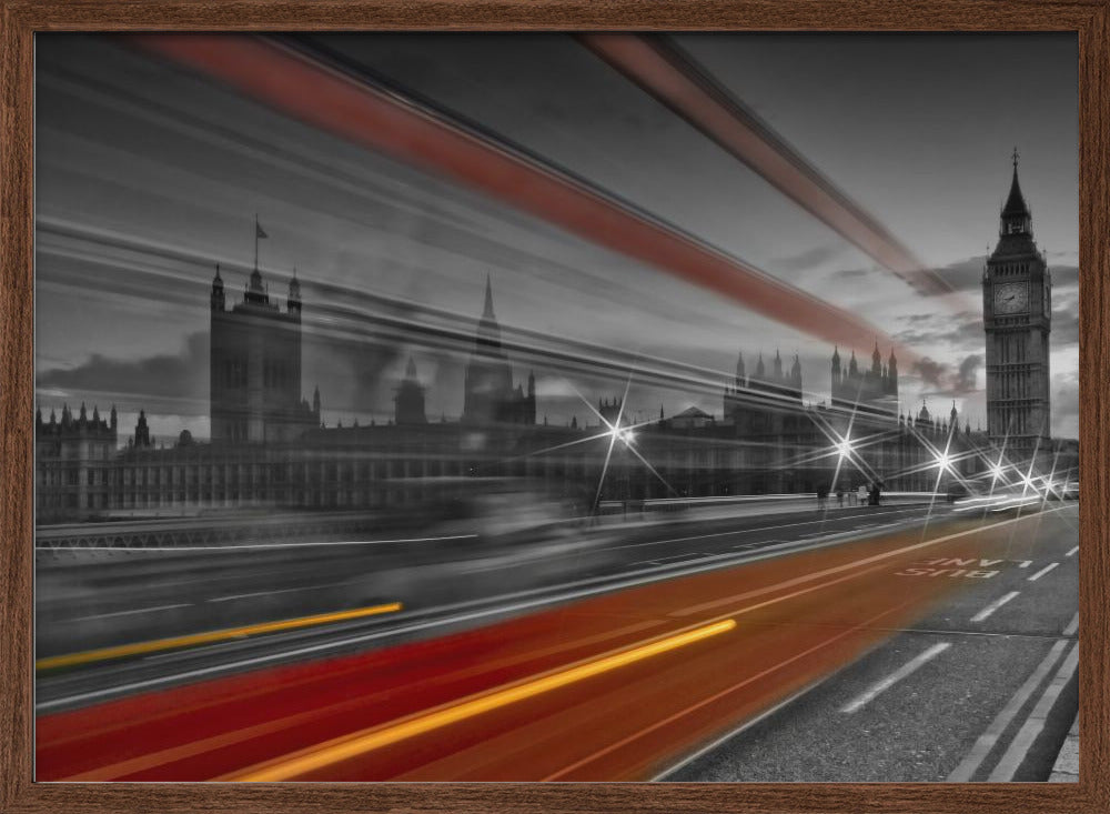 LONDON Westminster Bridge Traffic Poster