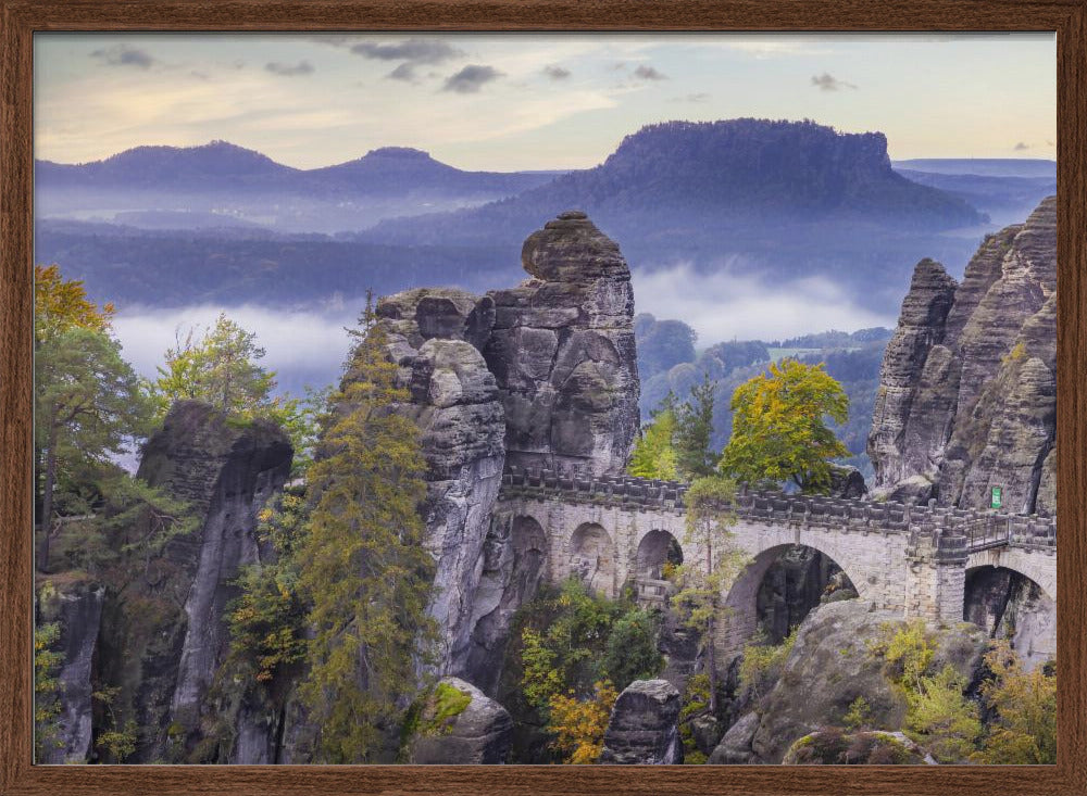 Saxon Switzerland National Park - view to Bastei Bridge Poster