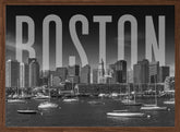 BOSTON Skyline Monochrome Poster