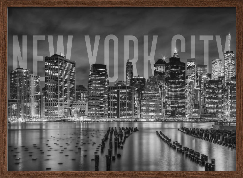 NEW YORK CITY Skyline Monochrome Poster