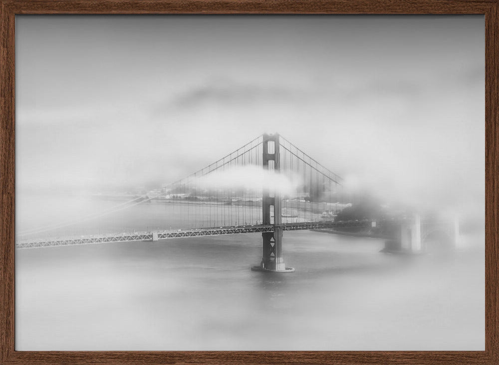 Foggy Golden Gate Bridge | monochrome Poster