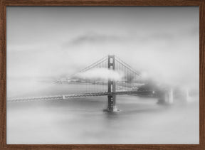 Foggy Golden Gate Bridge | monochrome Poster