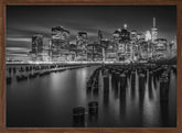 Manhattan Monochrome Skyline after Sunset Poster