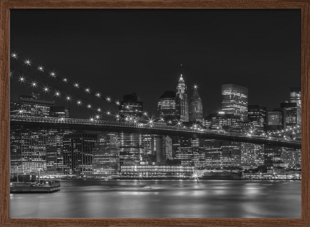 NYC Nightly Impressions - Panoramic Monochrome Poster