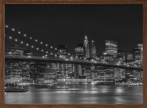 NYC Nightly Impressions - Panoramic Monochrome Poster