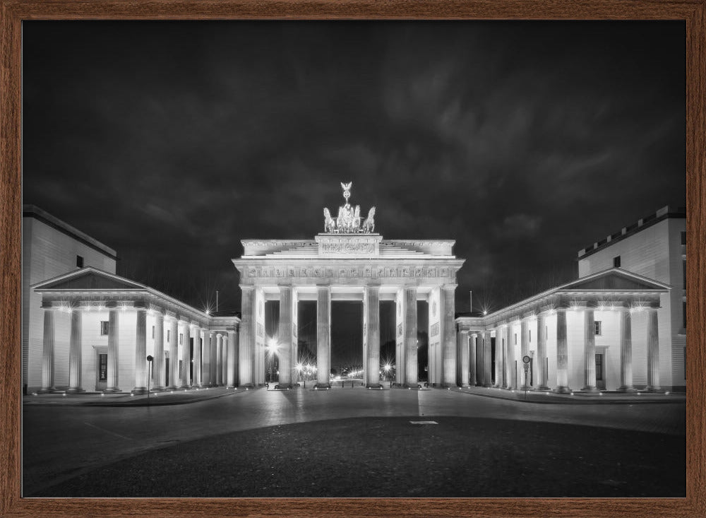 BERLIN Monochrome Brandenburg Gate Poster