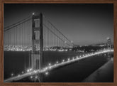 Monochrome Cityscape of Golden Gate Bridge Poster