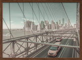 Brooklyn Bridge View with traffic | urban vintage style Poster