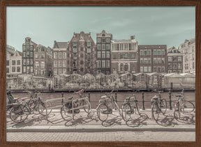 AMSTERDAM Singel Canal with Flower Market | urban vintage style Poster