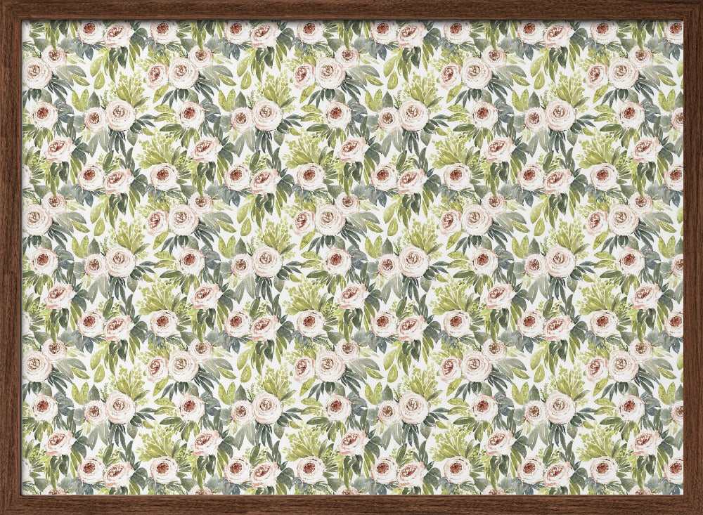 Ananada watercolor botanical pattern Poster