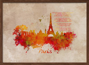 Paris France Skyline Sport Art (1) Poster