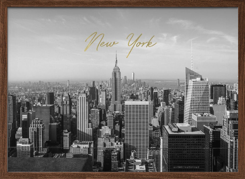 Newyorktopoftherock2017typebwgold Poster