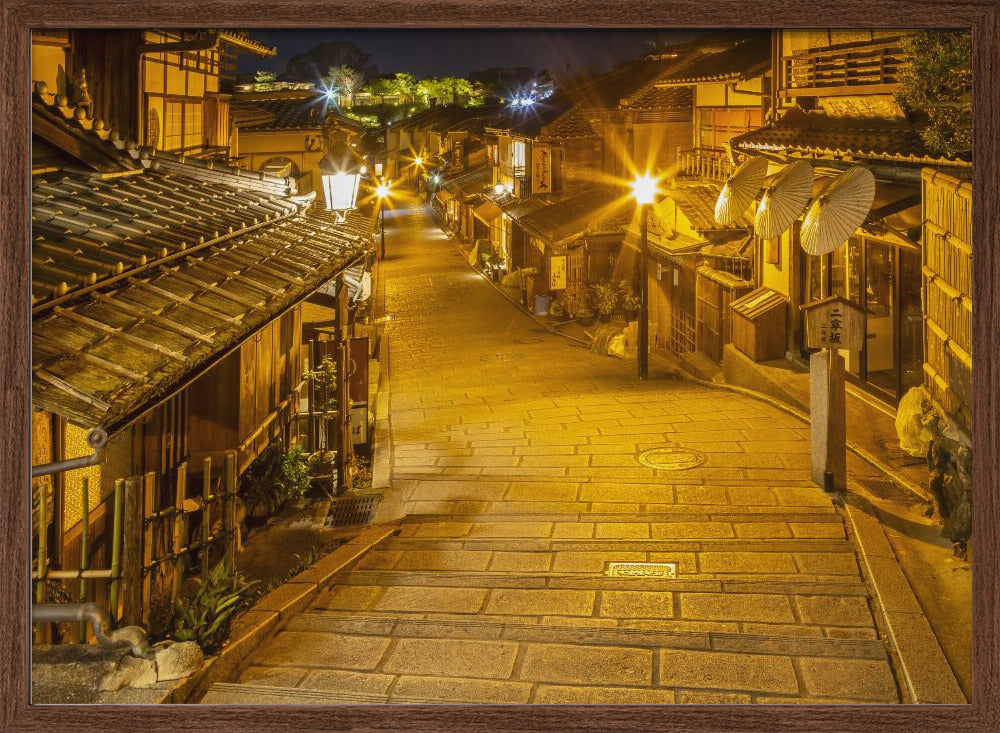 Ninen-zaka in historic Kyoto in the evening Poster