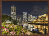 Idyllic Yokohama skyline at night Poster