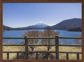 Picturesque Lake Motosu with Mount Fuji Poster