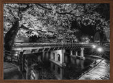 Picturesque Nakabashi Bridge in the evening - monochrome Poster